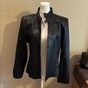 Abandon women’s black Italian leather jacket.  Great condition